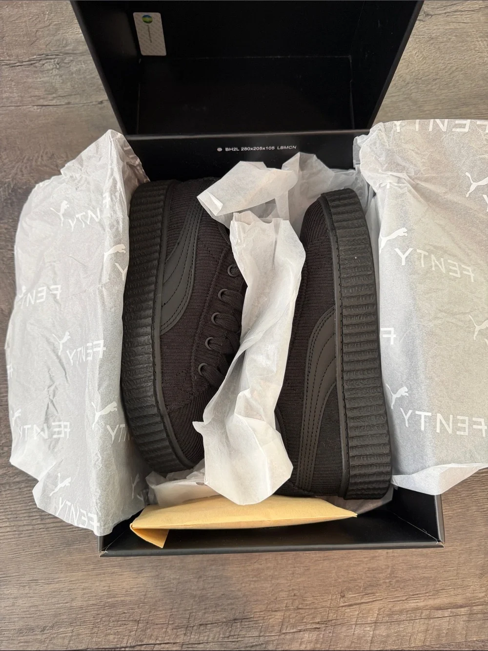 Puma FENTY 3 Creeper Phatty Black Corduroy Platform Sneaker w/Extra Cream Laces